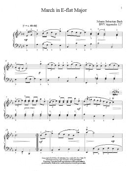 page one of March In E-Flat Major, BWV App. 124 (Piano Solo)