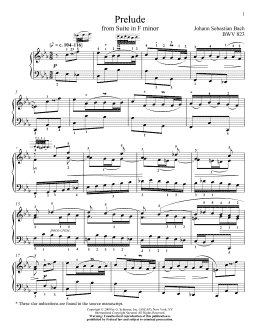 page one of Prelude, BWV 823 (Piano Solo)