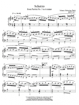page one of Scherzo, BWV 827 (Piano Solo)