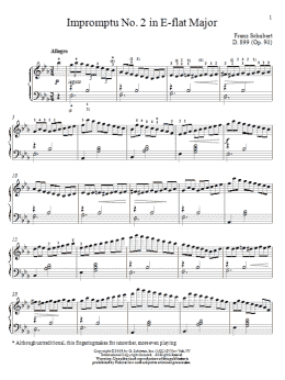 page one of Impromptu No. 2 In E-Flat Major (Piano Solo)