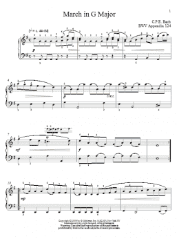page one of March In G Major, BWV App. 124 (Piano Solo)