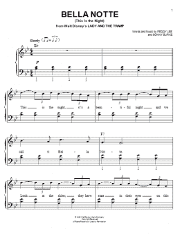 page one of Bella Notte (This Is The Night) (from Lady And The Tramp) (Easy Piano)