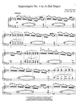 page one of Impromptu No. 4 In A-Flat Major (Piano Solo)