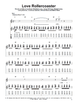 page one of Love Rollercoaster (Guitar Tab (Single Guitar))
