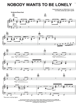 page one of Nobody Wants To Be Lonely (Piano, Vocal & Guitar Chords (Right-Hand Melody))