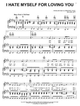 page one of I Hate Myself For Loving You (Piano, Vocal & Guitar Chords (Right-Hand Melody))