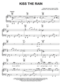 page one of Kiss The Rain (Piano, Vocal & Guitar Chords (Right-Hand Melody))