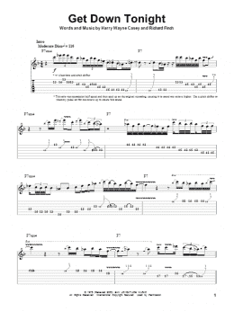 page one of Get Down Tonight (Guitar Tab (Single Guitar))
