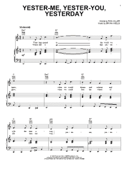 page one of Yester-Me, Yester-You, Yesterday (Piano, Vocal & Guitar Chords (Right-Hand Melody))