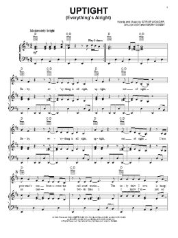 page one of Uptight (Everything's Alright) (Piano, Vocal & Guitar Chords (Right-Hand Melody))