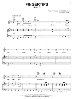 page one of Fingertips (Part 2) (Piano, Vocal & Guitar Chords (Right-Hand Melody))