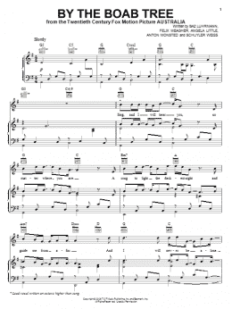 page one of By The Boab Tree (Piano, Vocal & Guitar Chords (Right-Hand Melody))
