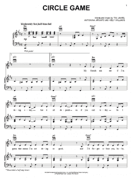 page one of Circle Game (Piano, Vocal & Guitar Chords (Right-Hand Melody))