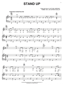 page one of Stand Up (Piano, Vocal & Guitar Chords (Right-Hand Melody))
