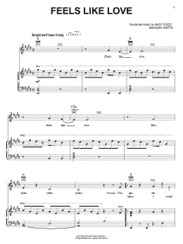 page one of Feels Like Love (Piano, Vocal & Guitar Chords (Right-Hand Melody))