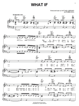 page one of What If (Piano, Vocal & Guitar Chords (Right-Hand Melody))