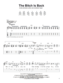 page one of The Bitch Is Back (Easy Guitar Tab)