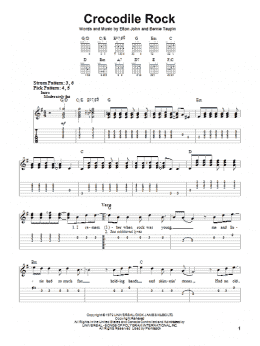 page one of Crocodile Rock (Easy Guitar Tab)