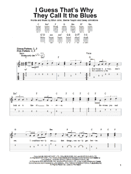 page one of I Guess That's Why They Call It The Blues (Easy Guitar Tab)