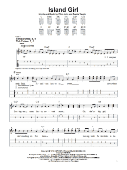 page one of Island Girl (Easy Guitar Tab)