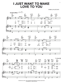 page one of I Just Want To Make Love To You (Piano, Vocal & Guitar Chords (Right-Hand Melody))