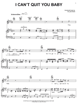 page one of I Can't Quit You Baby (Piano, Vocal & Guitar Chords (Right-Hand Melody))