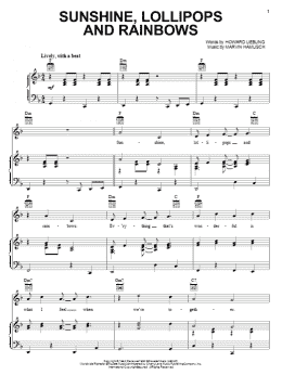 page one of Sunshine, Lollipops And Rainbows (Piano, Vocal & Guitar Chords (Right-Hand Melody))