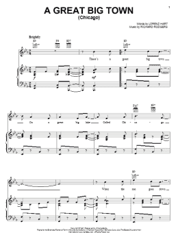 page one of A Great Big Town (Chicago) (Piano, Vocal & Guitar Chords (Right-Hand Melody))