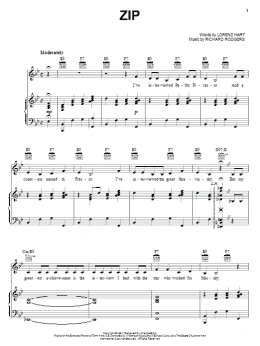 page one of Zip (Piano, Vocal & Guitar Chords (Right-Hand Melody))