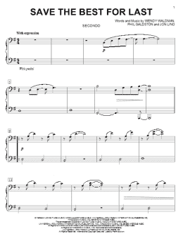 page one of Save The Best For Last (Piano Duet)
