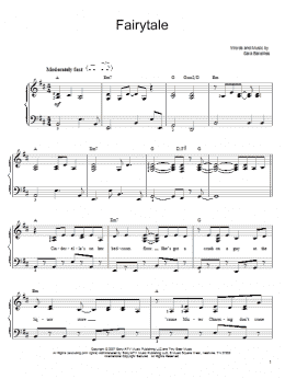 page one of Fairytale (Easy Piano)