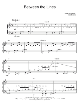 page one of Between The Lines (Easy Piano)