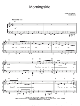 page one of Morningside (Easy Piano)