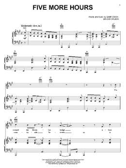 page one of Five More Hours (Piano, Vocal & Guitar Chords (Right-Hand Melody))
