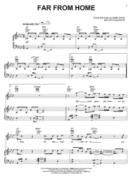 page one of Far From Home (Piano, Vocal & Guitar Chords (Right-Hand Melody))