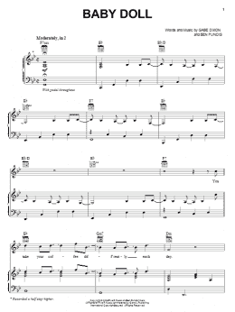 page one of Baby Doll (Piano, Vocal & Guitar Chords (Right-Hand Melody))