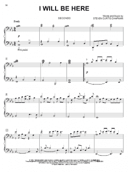 page one of I Will Be Here (Piano Duet)