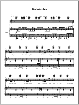page one of Backstabber (Piano, Vocal & Guitar Chords (Right-Hand Melody))