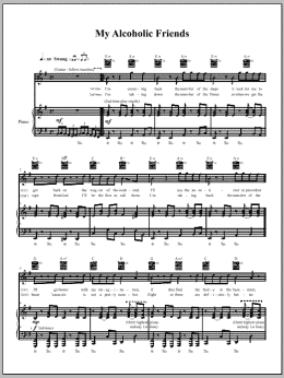 page one of My Alcoholic Friends (Piano, Vocal & Guitar Chords (Right-Hand Melody))