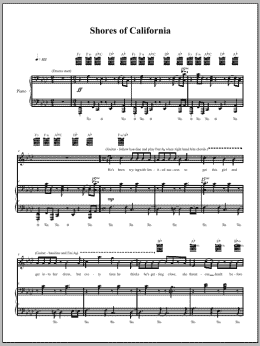 page one of Shores Of California (Piano, Vocal & Guitar Chords (Right-Hand Melody))