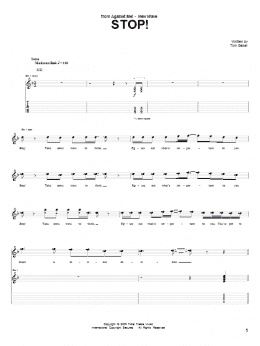 page one of Stop! (Guitar Tab)