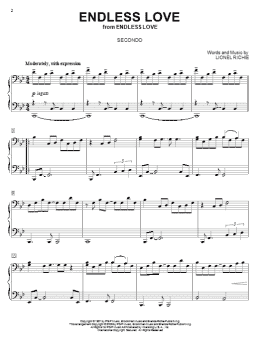 page one of Endless Love (Piano Duet)