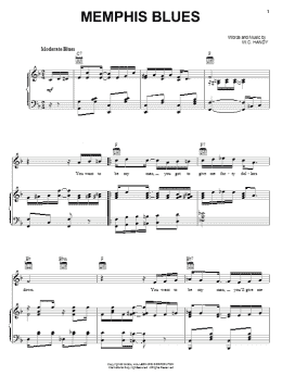 page one of Memphis Blues (Piano, Vocal & Guitar Chords (Right-Hand Melody))