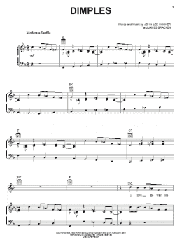 page one of Dimples (Piano, Vocal & Guitar Chords (Right-Hand Melody))