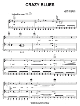 page one of Crazy Blues (Piano, Vocal & Guitar Chords (Right-Hand Melody))