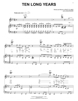 page one of Ten Long Years (Piano, Vocal & Guitar Chords (Right-Hand Melody))