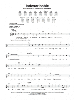 page one of Indescribable (Easy Guitar)