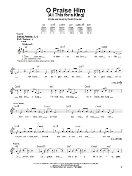 page one of O Praise Him (All This For A King) (Easy Guitar)