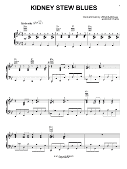 page one of Kidney Stew Blues (Piano, Vocal & Guitar Chords (Right-Hand Melody))