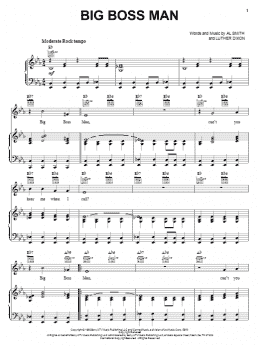 page one of Big Boss Man (Piano, Vocal & Guitar Chords (Right-Hand Melody))